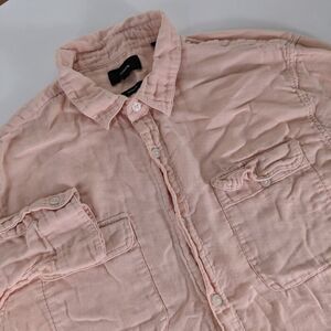 Vince Men's L Large Long Sleeve Light Pink Flannel Super Soft Button Down Shirt‎